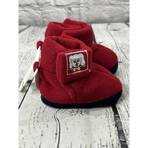 Tendertoes Baby Slipper Boots Size 2 Red Puppy Hook & Loop